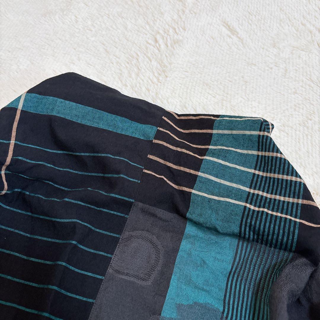 近年モデル☆慈雨 チェックジャケット ブルゾン 羽織り ブルー系 センソユニコ