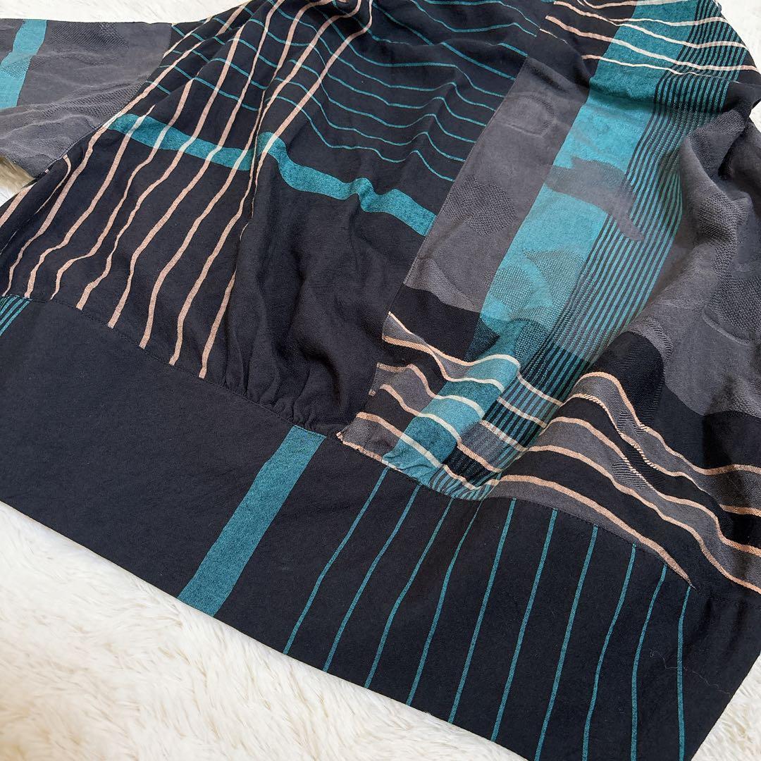 近年モデル☆慈雨 チェックジャケット ブルゾン 羽織り ブルー系 センソユニコ