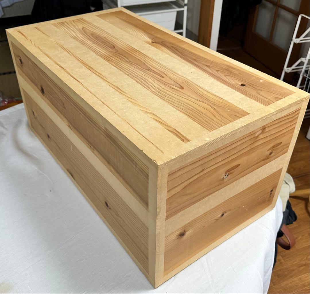 業務用茶箱から転用した頑強な木製収納ケース①