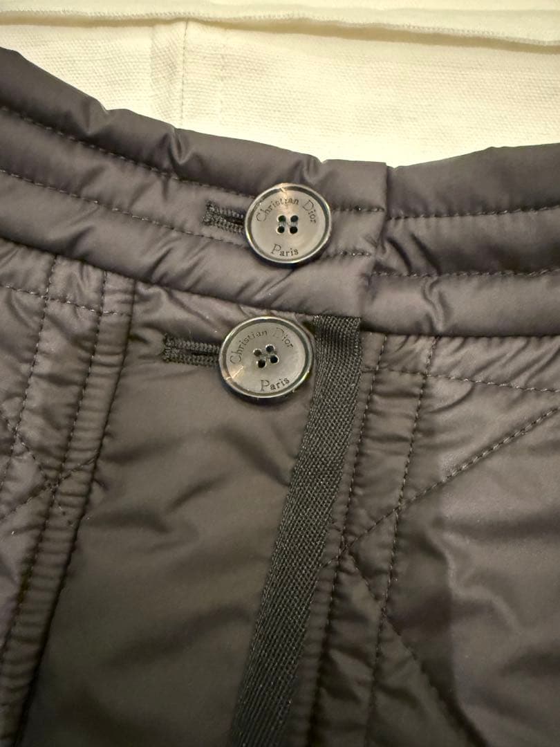 クリスチャンディオールマクロカナージュ キルティングテクニカルタフタスカート38