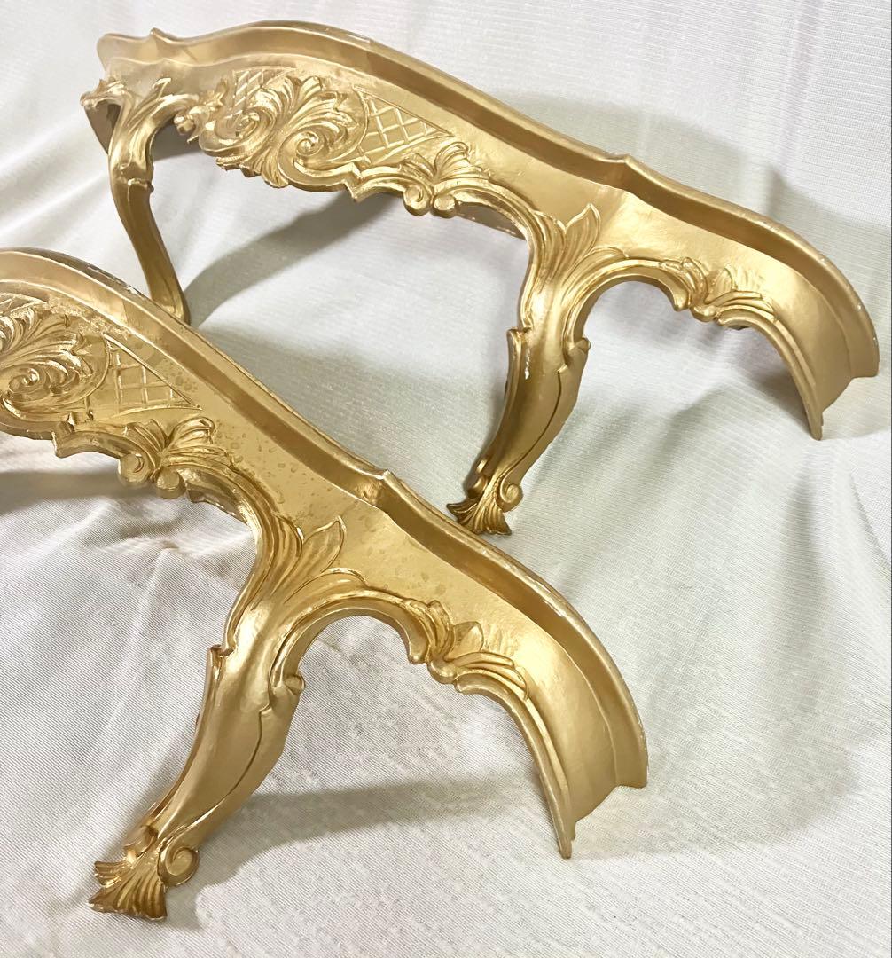 イタリア製　壁掛け コンソール 2個セット　棚　装飾　ゴールド　インテリア