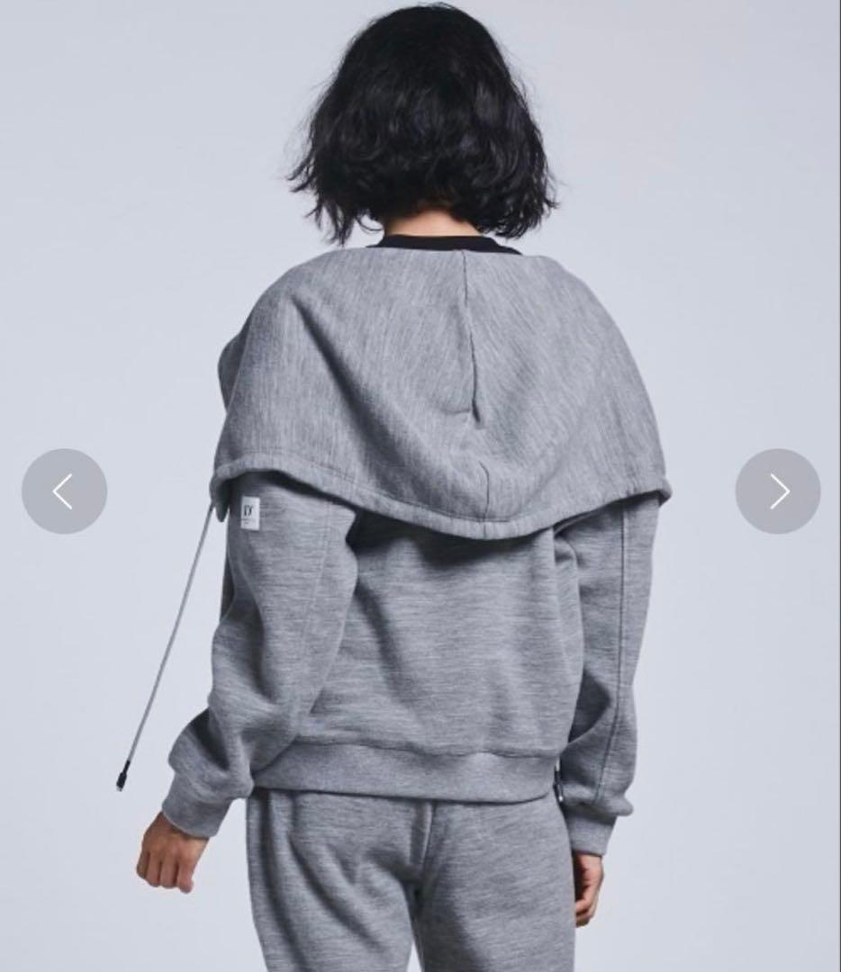 美品ダブルスタンダードクロージング　ウールダンボールパーカー　起毛　グレー　38