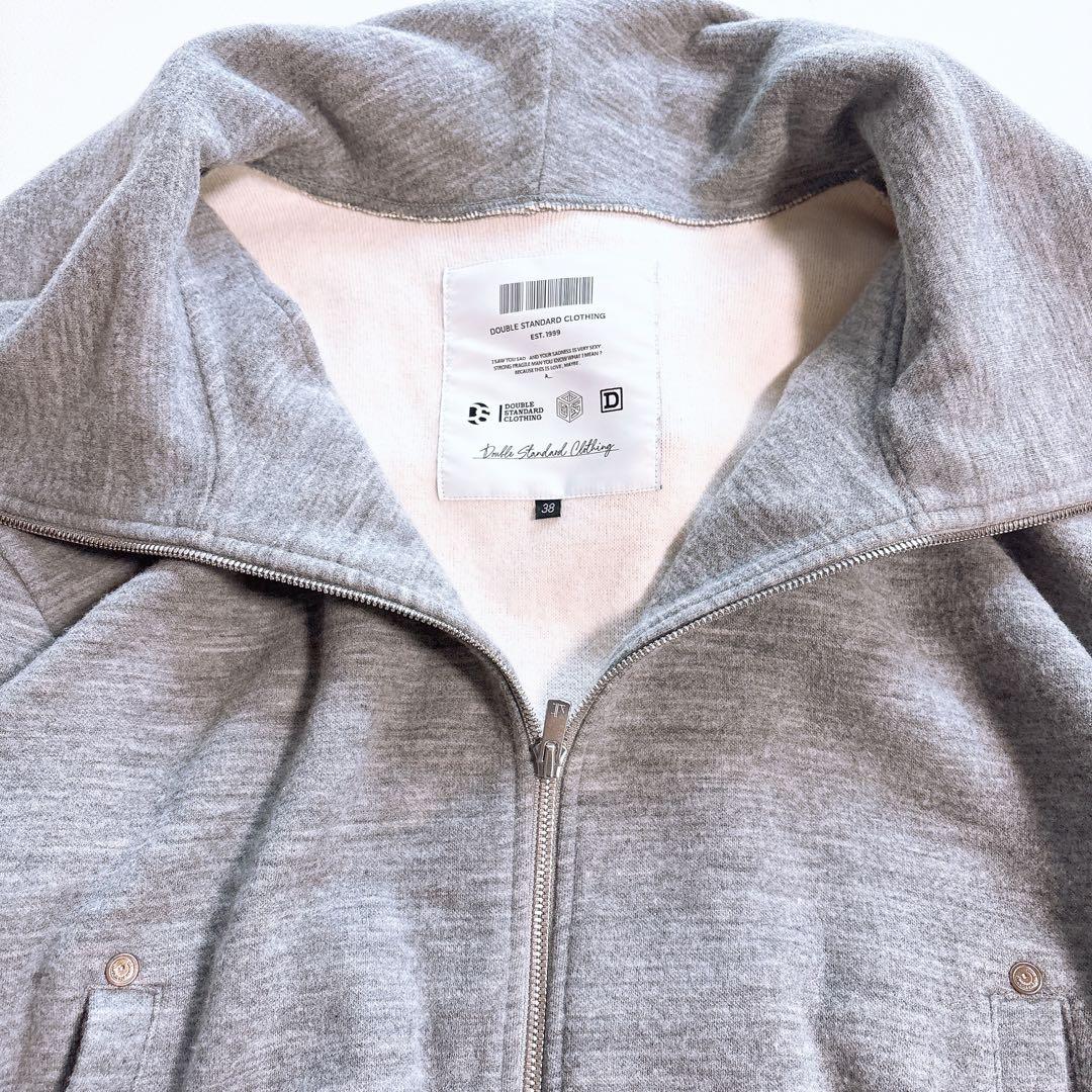 美品ダブルスタンダードクロージング　ウールダンボールパーカー　起毛　グレー　38