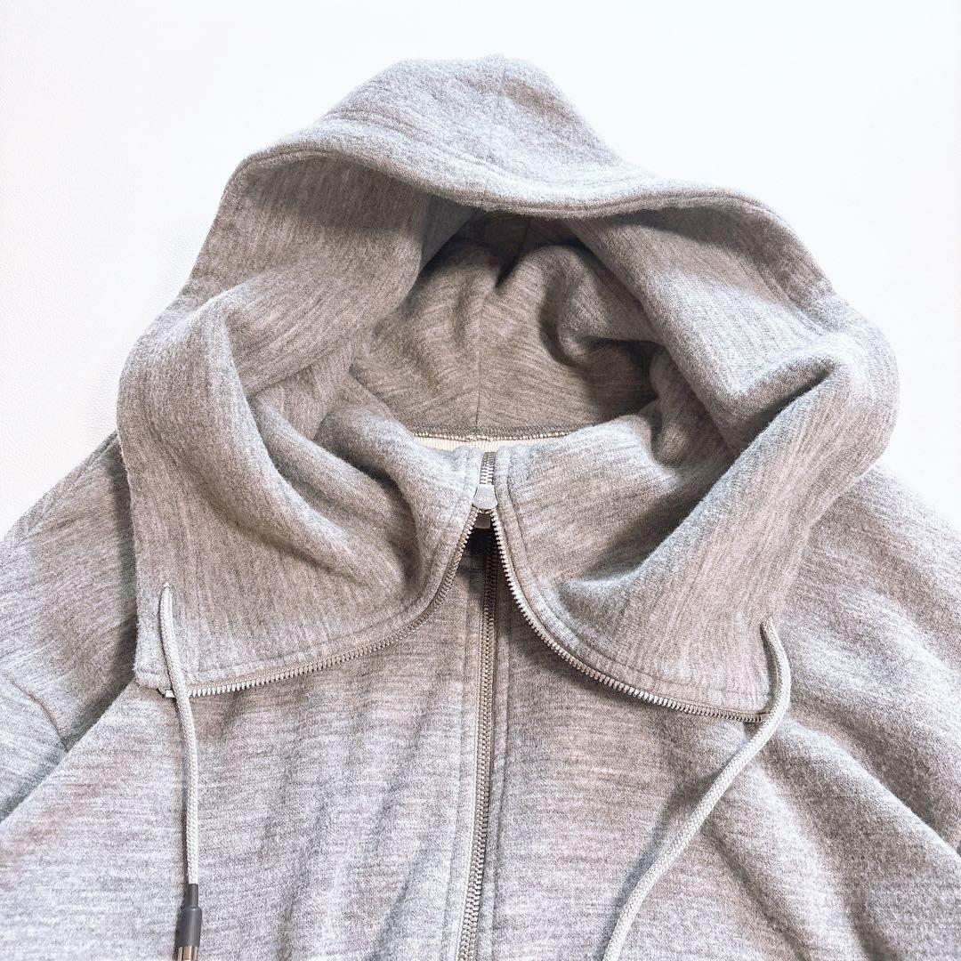 美品ダブルスタンダードクロージング　ウールダンボールパーカー　起毛　グレー　38