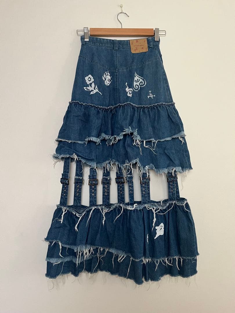 スカート rurumu: torn denim tiered SK