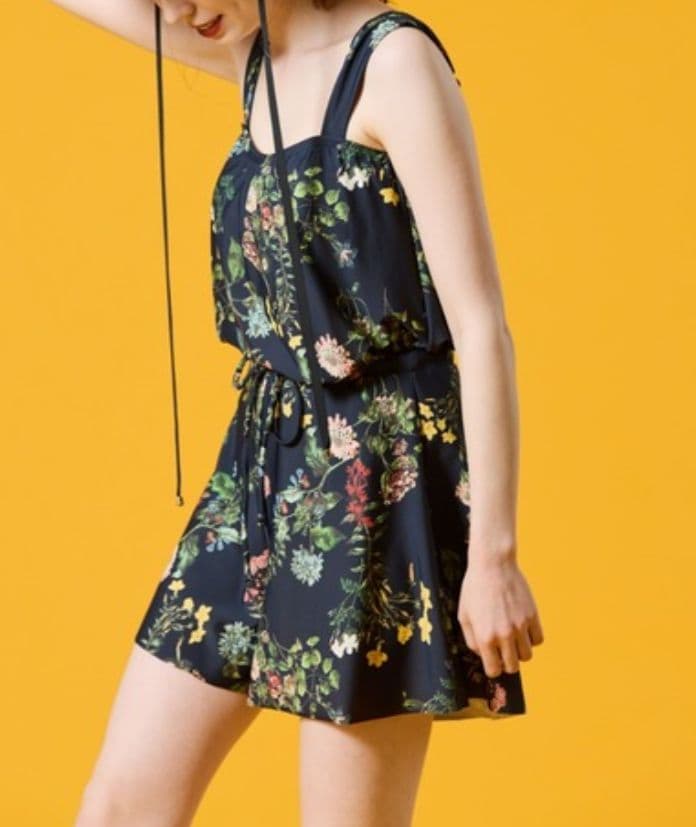 三愛水着楽園　水着 タンキニ　３点セット「San-ai Resort」ネイビーL