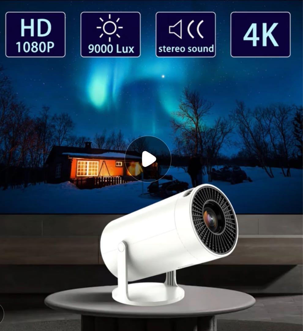 新品未使用　ホワイト HD プロジェクター ステレオサウンド 4K対応