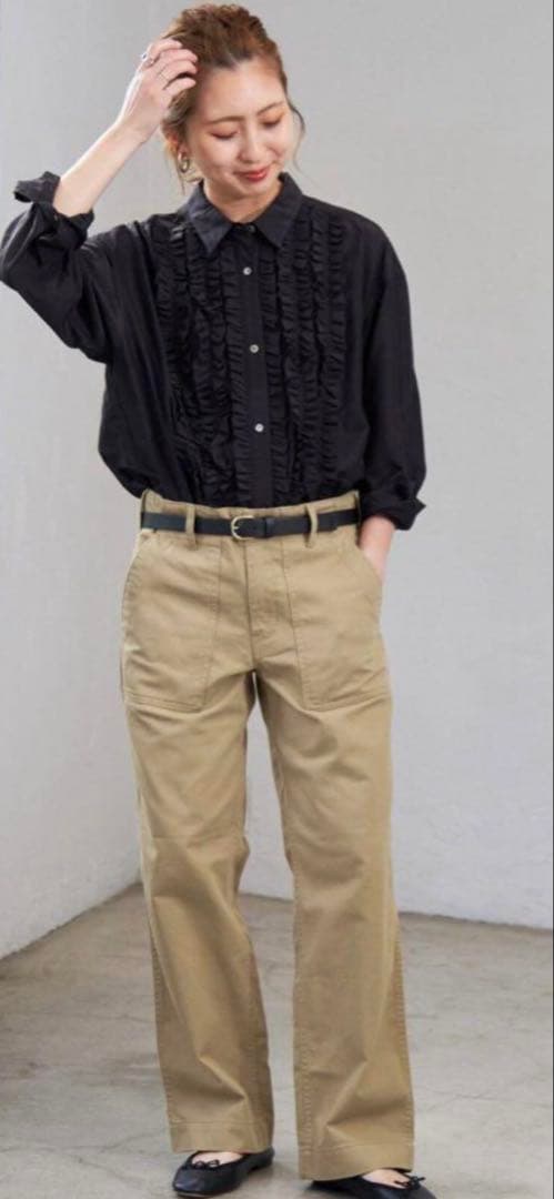 Spick & Span ルーズベイカーパンツ ベージュ