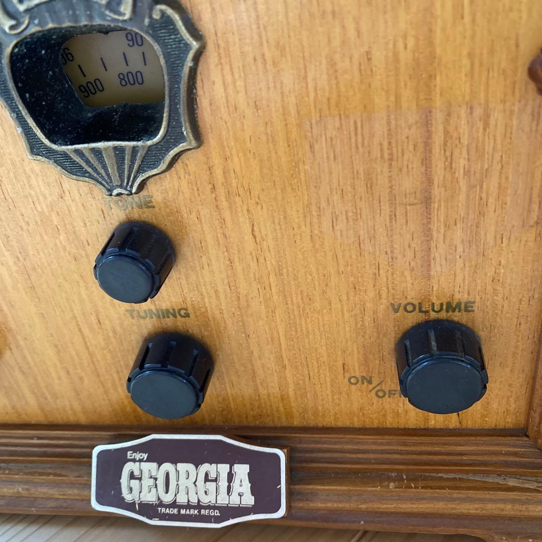 【レトロ】　ジョージア　ラジオ　アンティーク　木製　モダン　お洒落