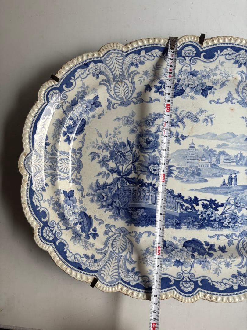 580 骨董 アンティーク 19世紀 絵皿 飾り皿 大振り イギリス フランス