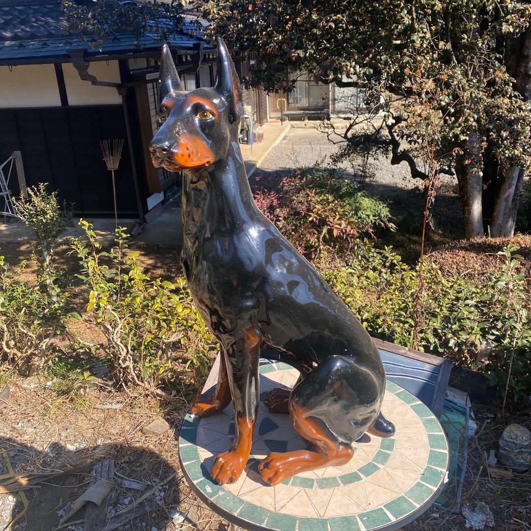 中古　樹脂製　ドーベルマン　置物　高さ83cm