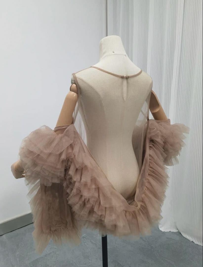 OqiOOipO/オチオドレス チュールトップス ベージュボレロ ドレスアレンジ