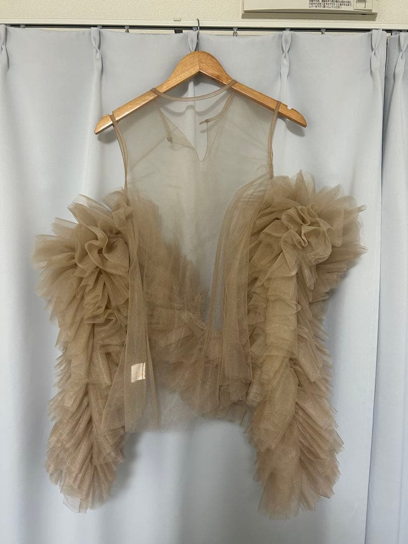 OqiOOipO/オチオドレス チュールトップス ベージュボレロ ドレスアレンジ