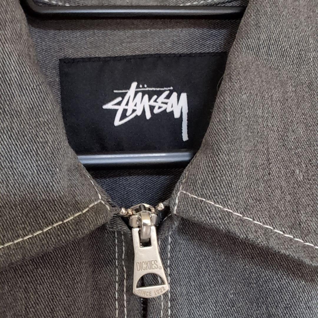 【美品】 ステューシー ディッキーズ コラボ ジャケット ロゴ グレー