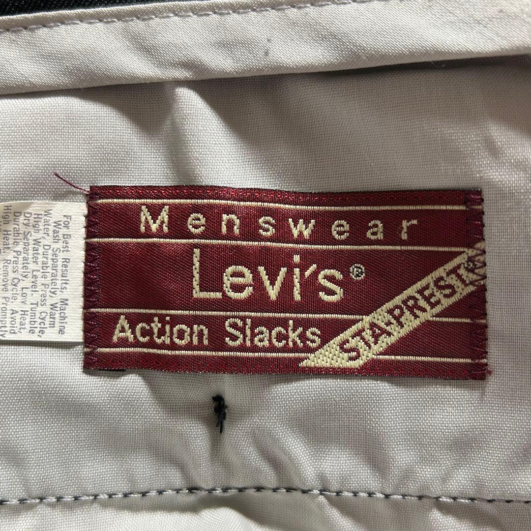 美品リーバイスアクションスラックスパンツL1259黒w42アメリカ製80s古着