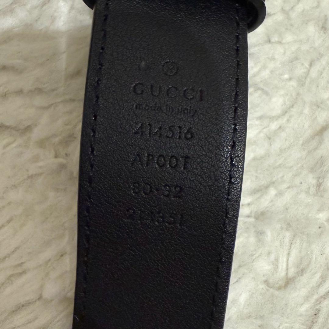GUCCI☆グッチ☆ダブルGワイドベルト☆ブラック GGロゴ