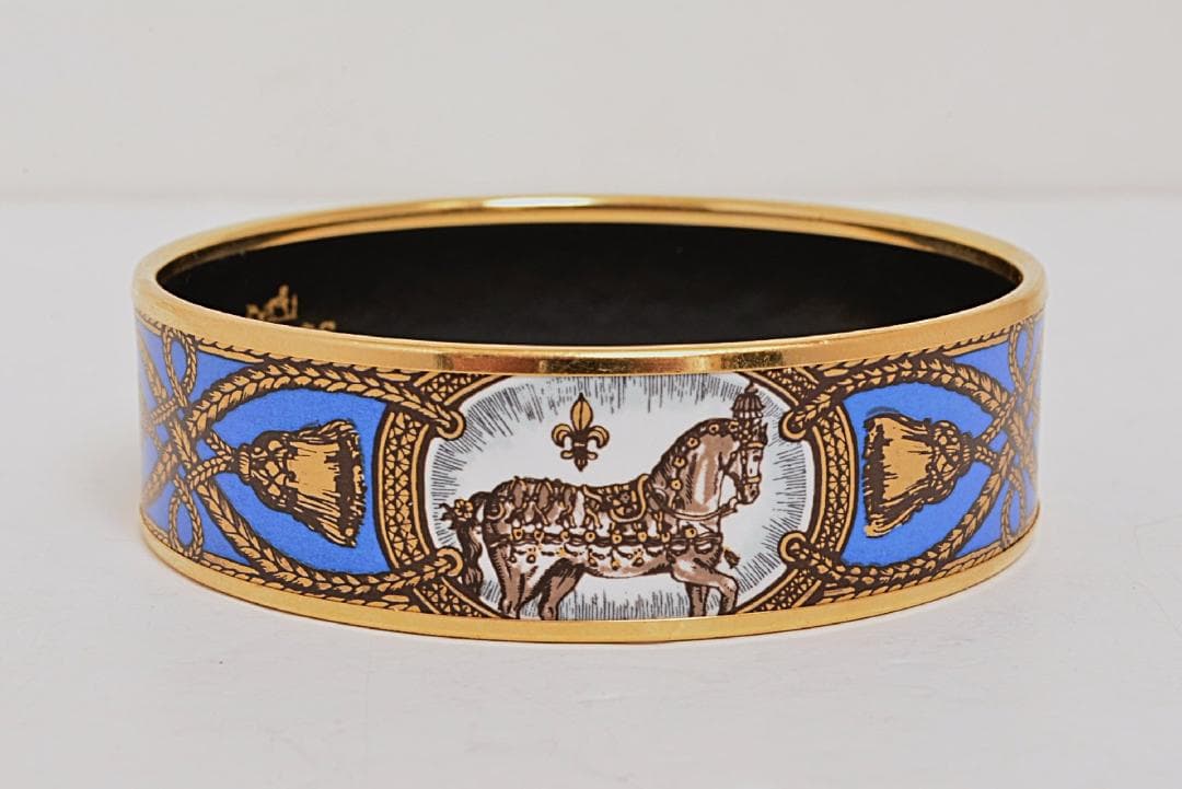 ☆美品☆HERMES エルメス　エマイユGM　バングル / 馬＆ロープ柄