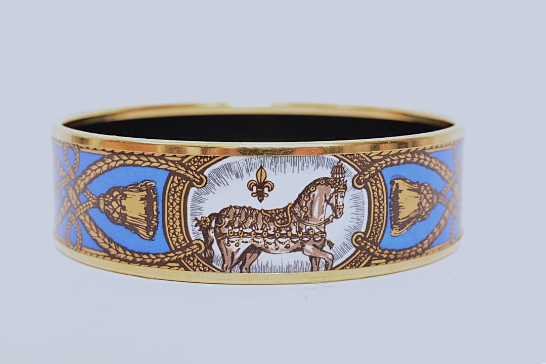 ☆美品☆HERMES エルメス　エマイユGM　バングル / 馬＆ロープ柄