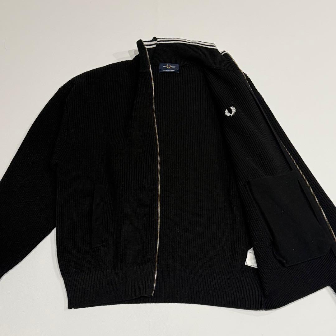 極美品 ビームス別注 フレッドペリー ドライバーズニット 黒 Mサイズ