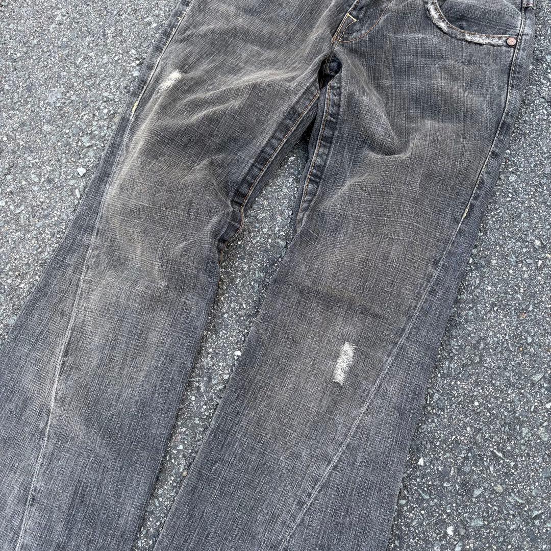 00s USA製 TRUE RELIGION ブラック フレアデニムパンツ 28