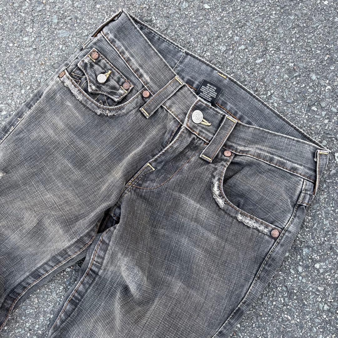00s USA製 TRUE RELIGION ブラック フレアデニムパンツ 28