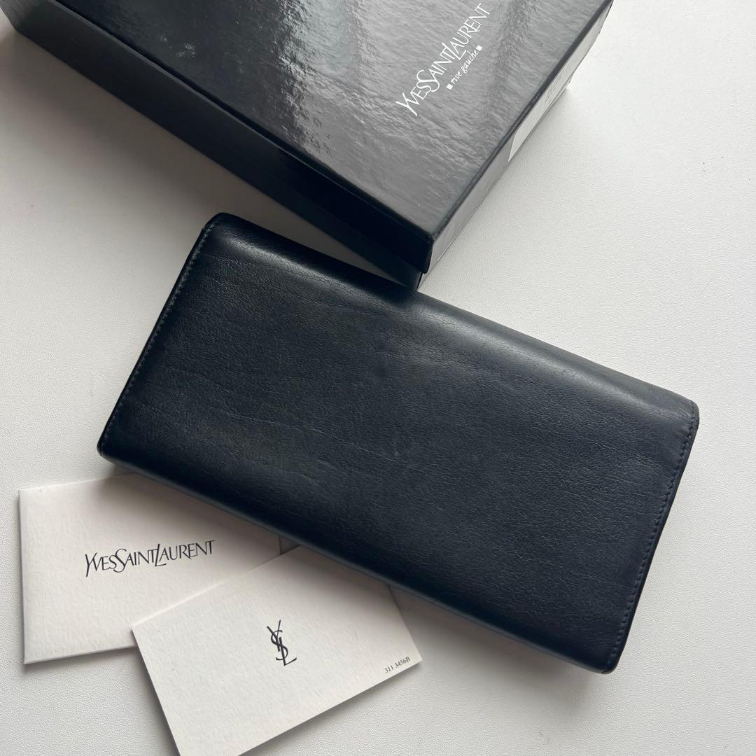 61 極上美品 SAINTLAURENT イヴサンローラン 2つ折り 長財布