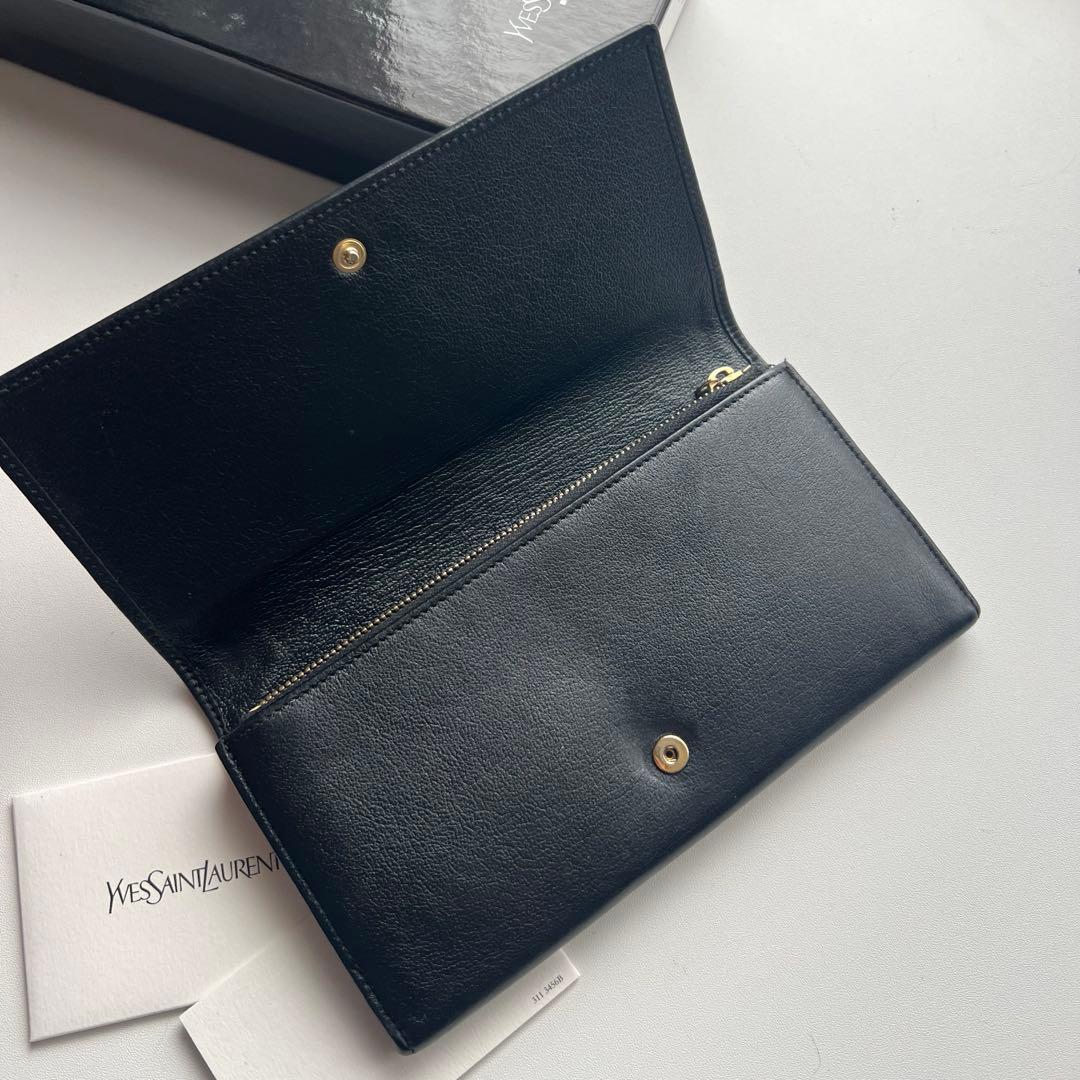 61 極上美品 SAINTLAURENT イヴサンローラン 2つ折り 長財布