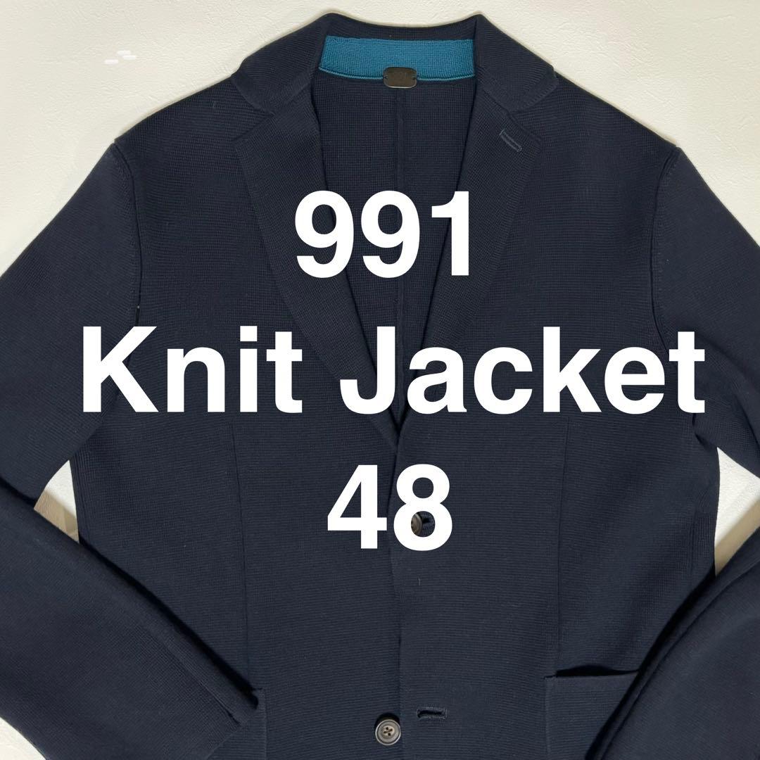 991サルタンウール ニットジャケット ネイビー 48 M相当 定価10.8万