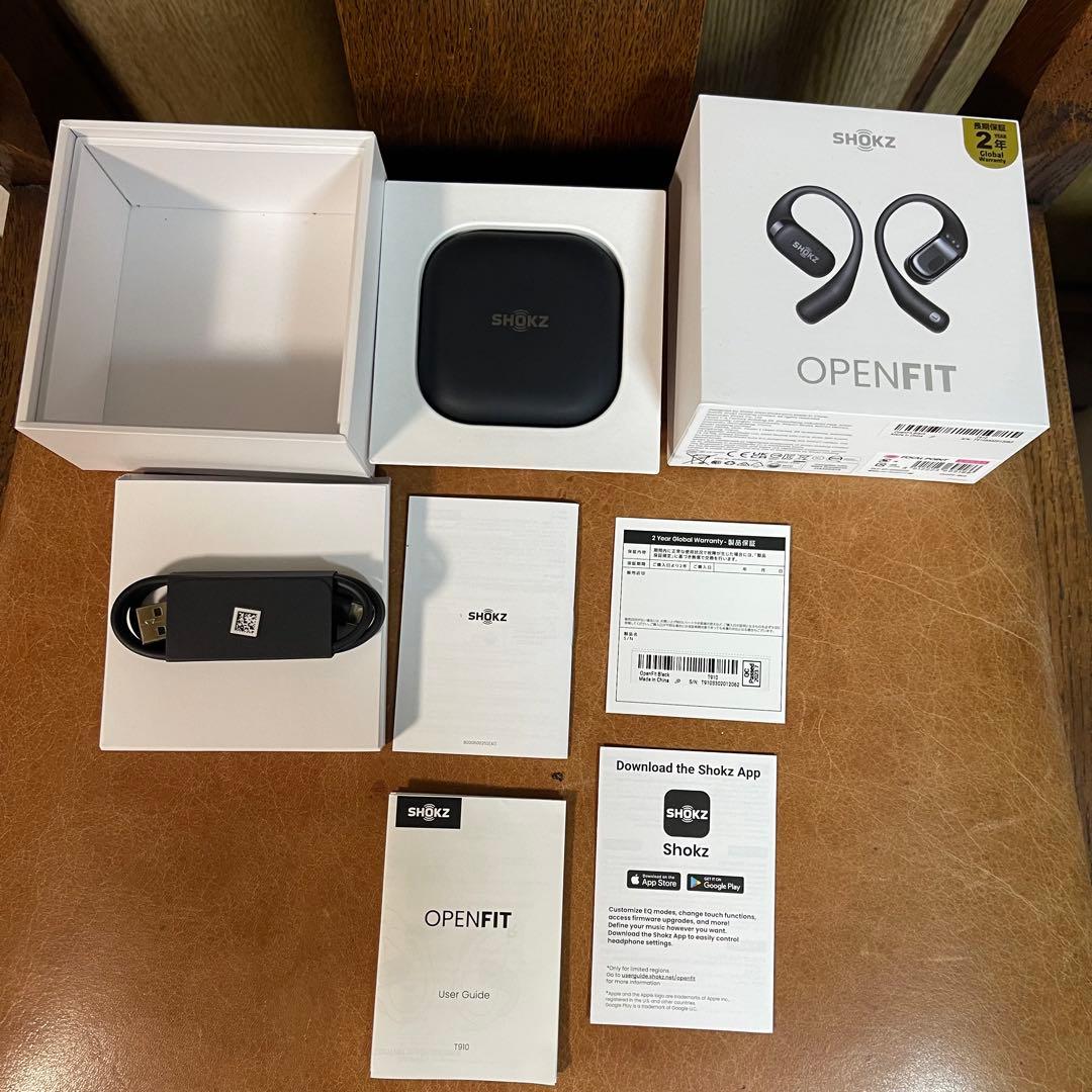 【SHOKZ】極美品 完全ワイヤレスイヤホン OpenFit ブラック