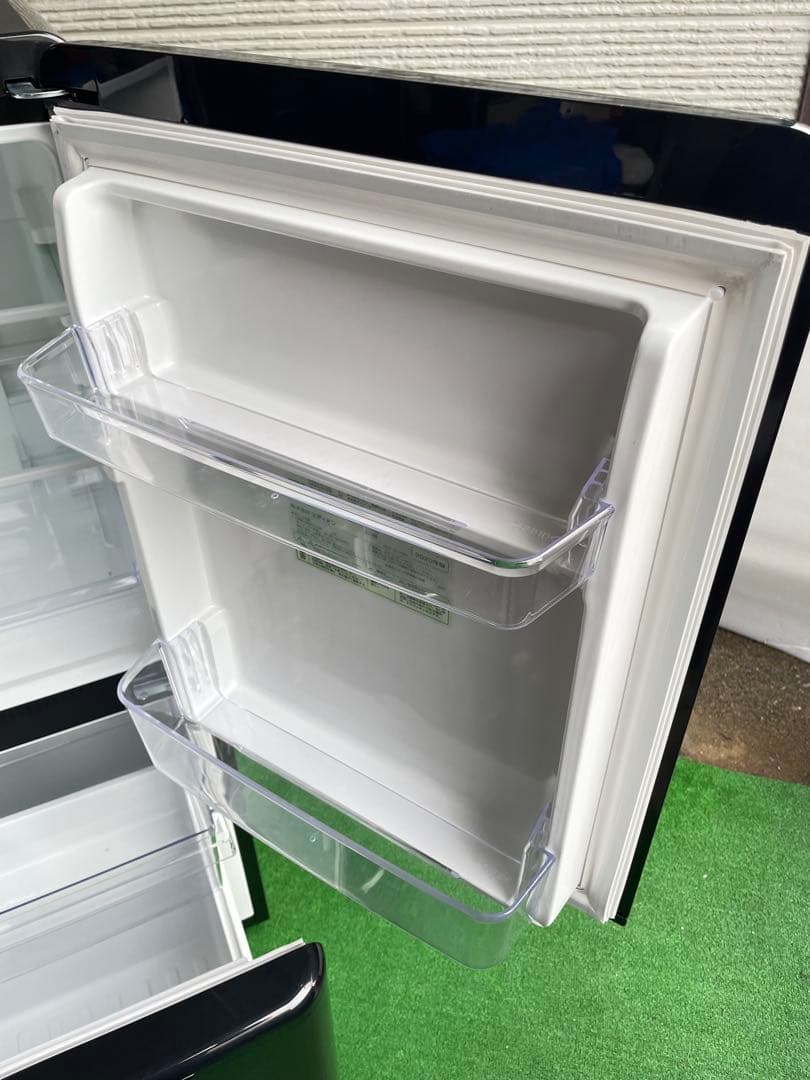 736美品✨ エディオン レトロインバーターおしゃれブラック2ドア冷蔵庫 単身