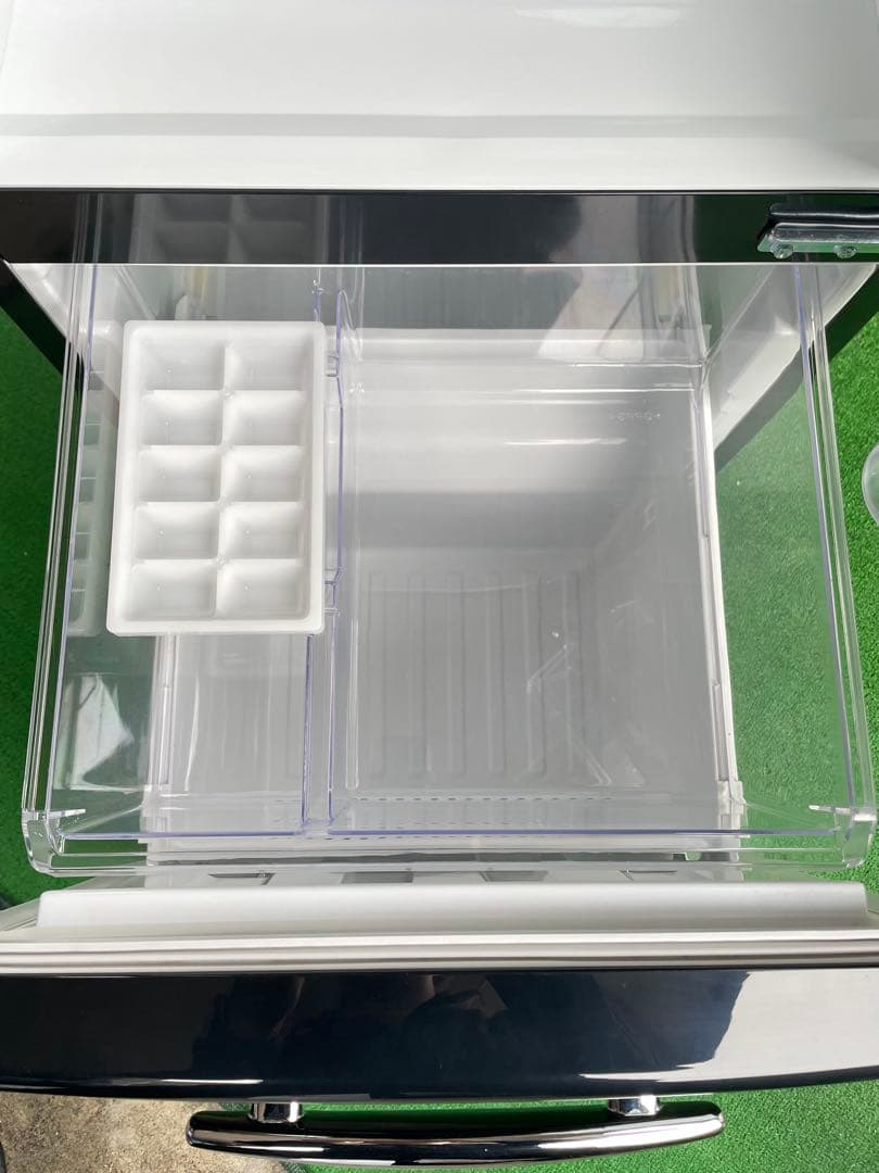 736美品✨ エディオン レトロインバーターおしゃれブラック2ドア冷蔵庫 単身