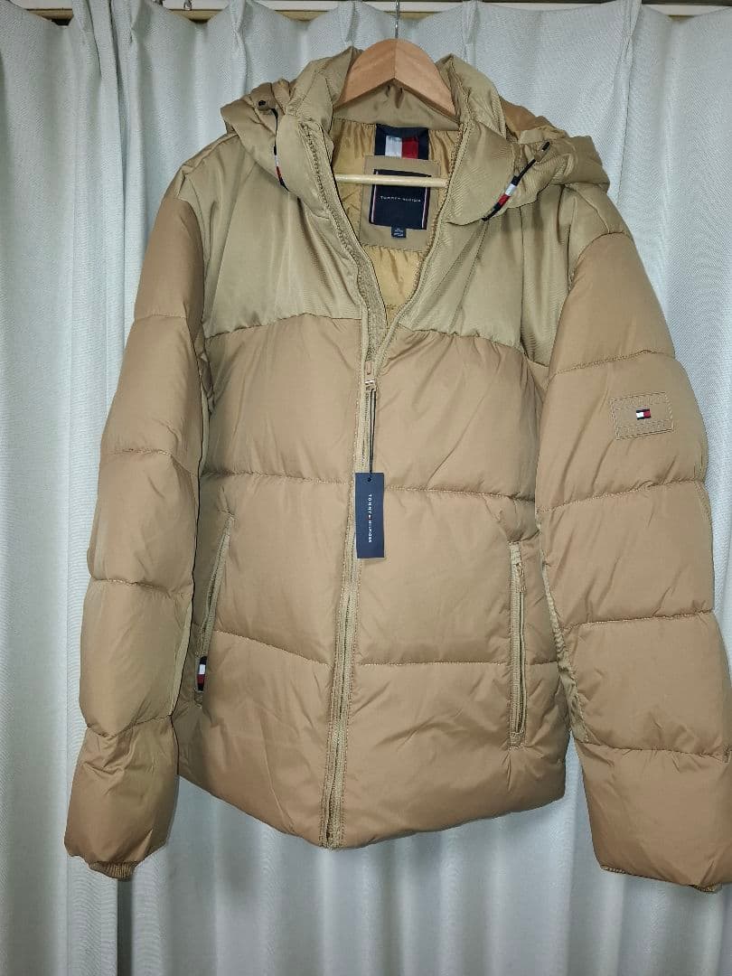   フード付きダウンジャケット ベージュ