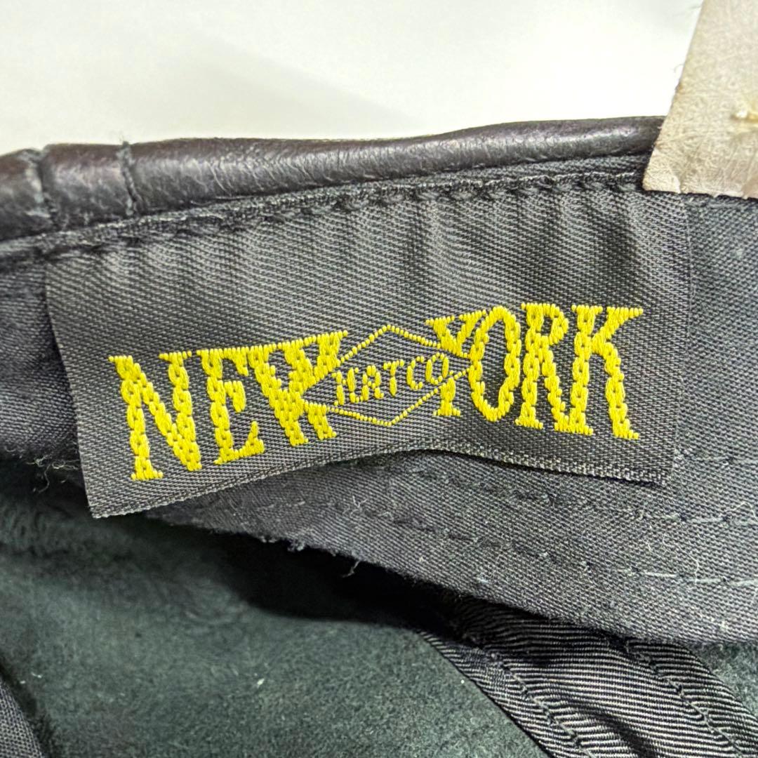 USA製のNEW YORK HATレザー（羊皮）:(レザーキャスケット)