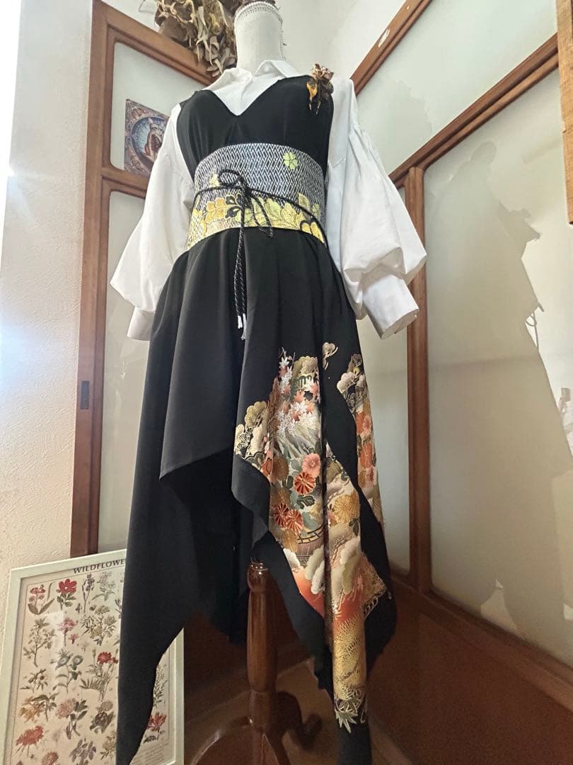 着物リメイクワンピース　No.532