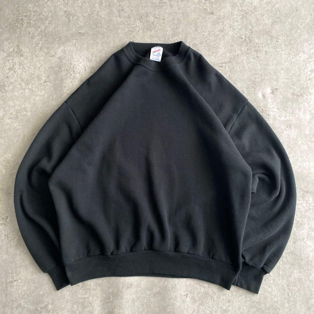 90s JERZEES 無地 スウェット シャツ USA製 黒 ブラック XL