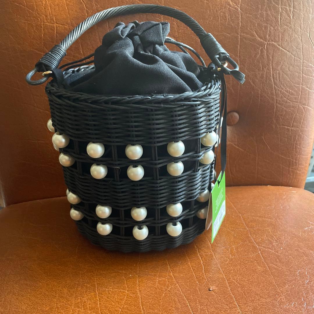 kate spade ブラック かごバッグ