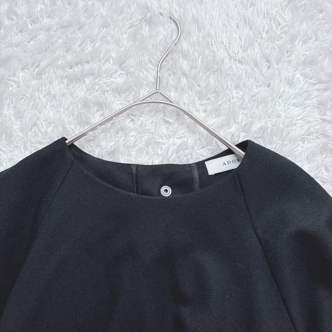 ADORE スーパー100 ストレッチサキソニーラグランフレアーブラウス