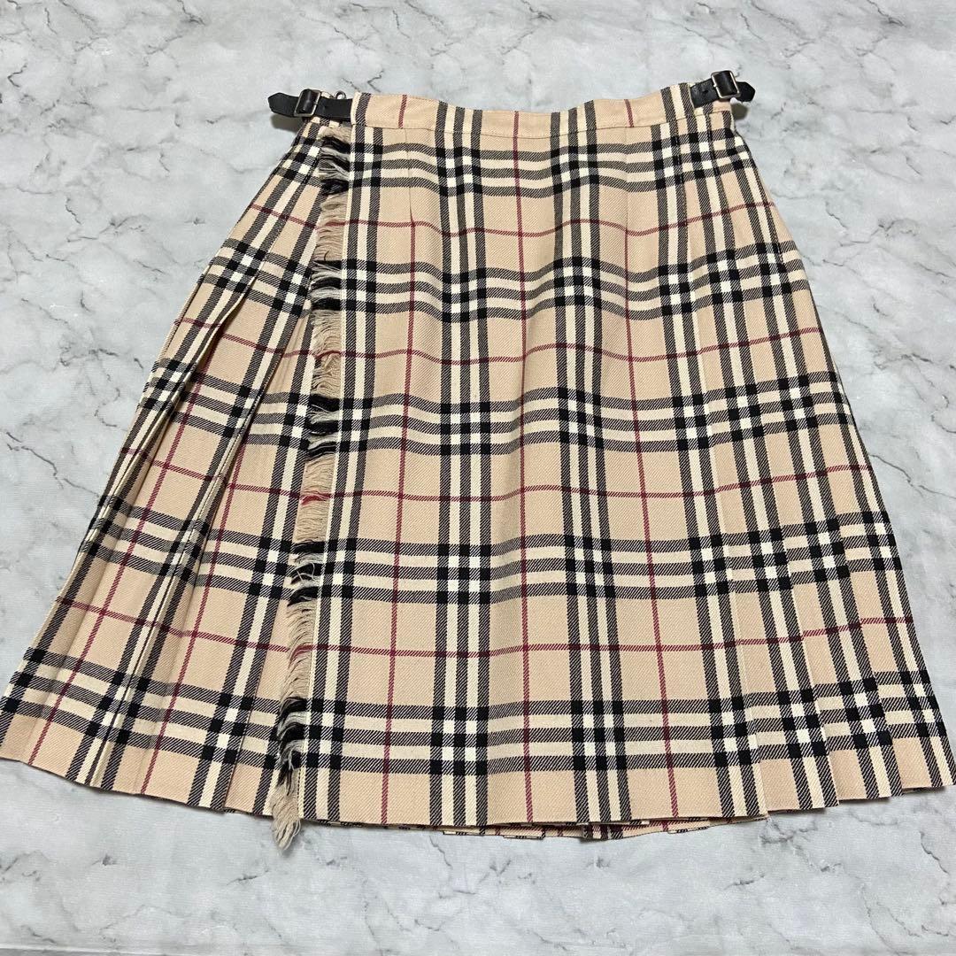 BURBERRY バーバリーロンドン　ラップスカート プリーツ ノバチェック