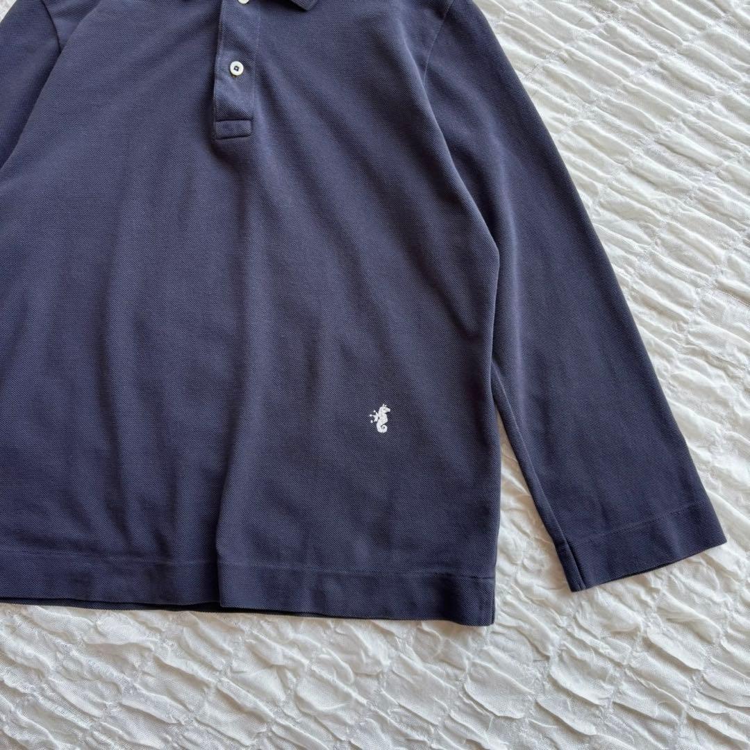 【美品】 45R スーピマカノコ四角ポロ 現行モデル ポロシャツ 刺繍ロゴ