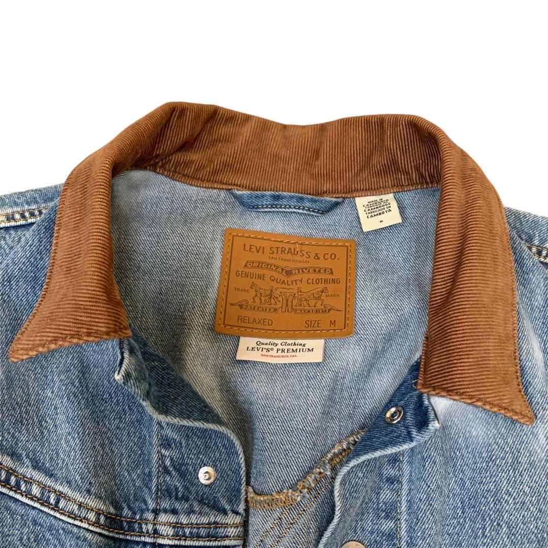 リーバイス 2025AW デニムジャケット コーデュロイ襟 古着 青 XL相当