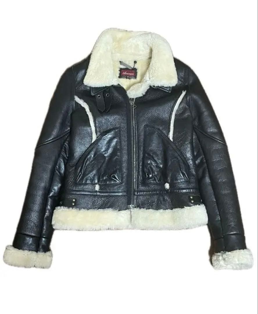 AVIREX ムートンジャケット レザージャケット ボア ラムレザー 羊革