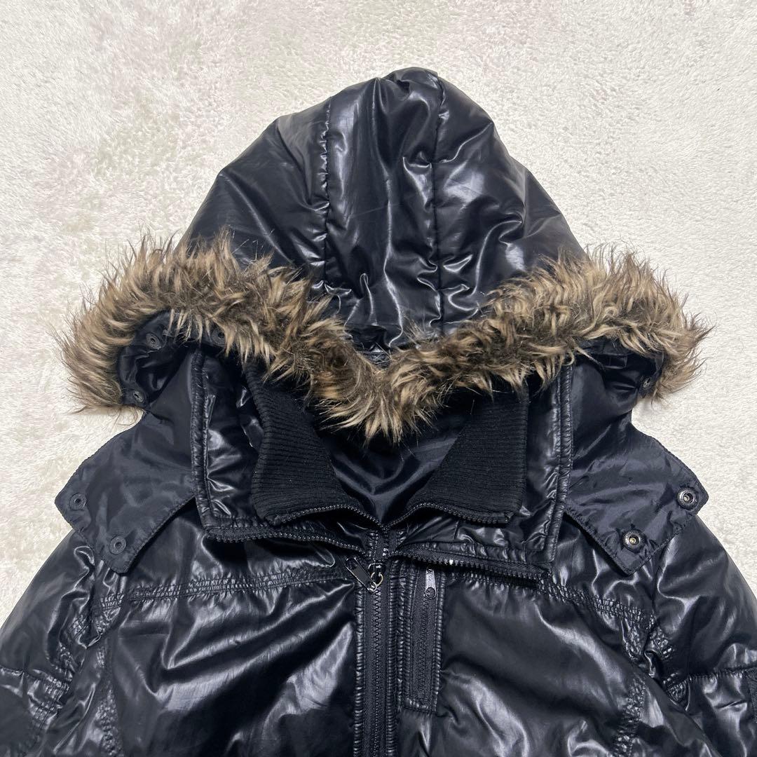 激シブ! 00s y2k 3way ファー パフジャケット 短丈 L 平成