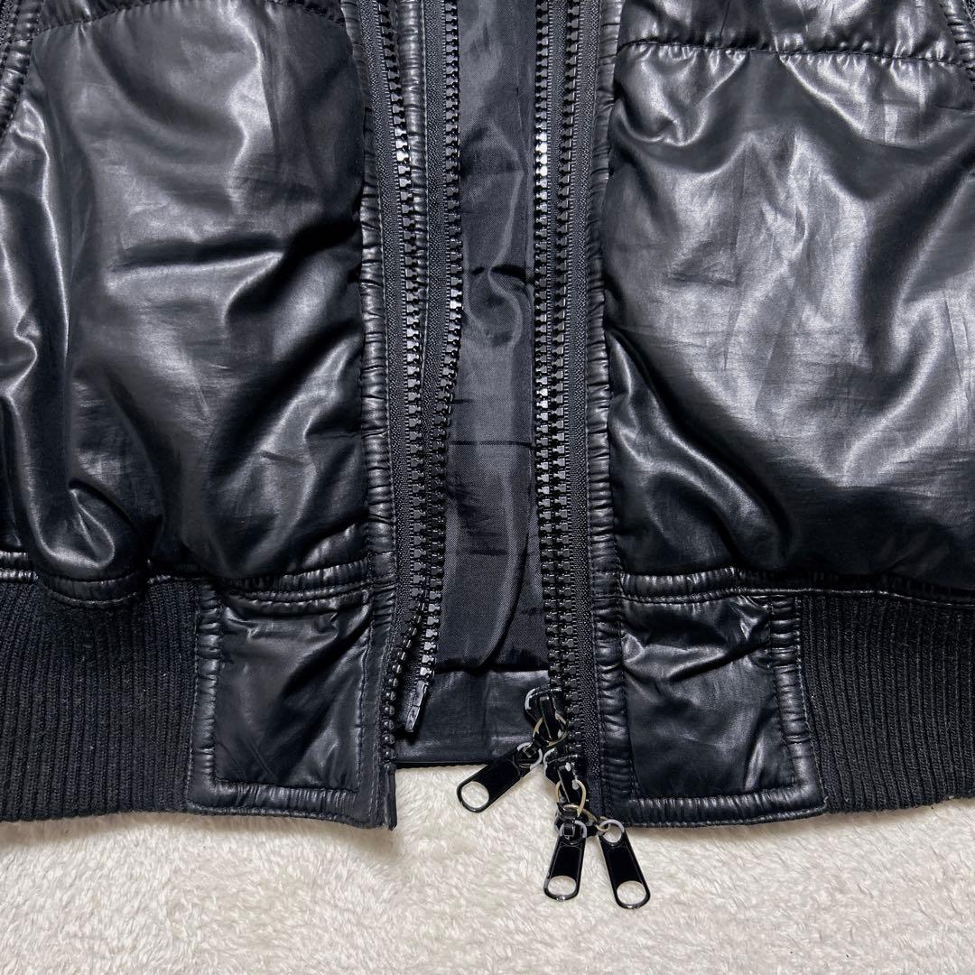 激シブ! 00s y2k 3way ファー パフジャケット 短丈 L 平成