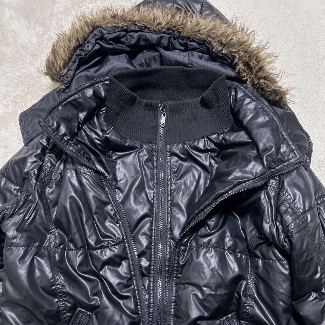 激シブ! 00s y2k 3way ファー パフジャケット 短丈 L 平成