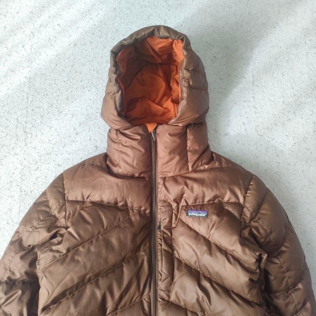 Patagonia ダウンジャケット ブラウン メンズS フーデッド パイプ