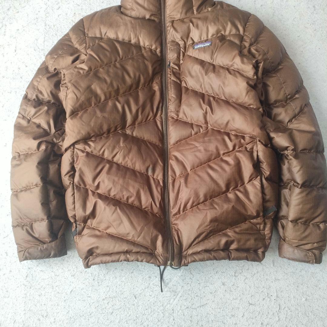 Patagonia ダウンジャケット ブラウン メンズS フーデッド パイプ