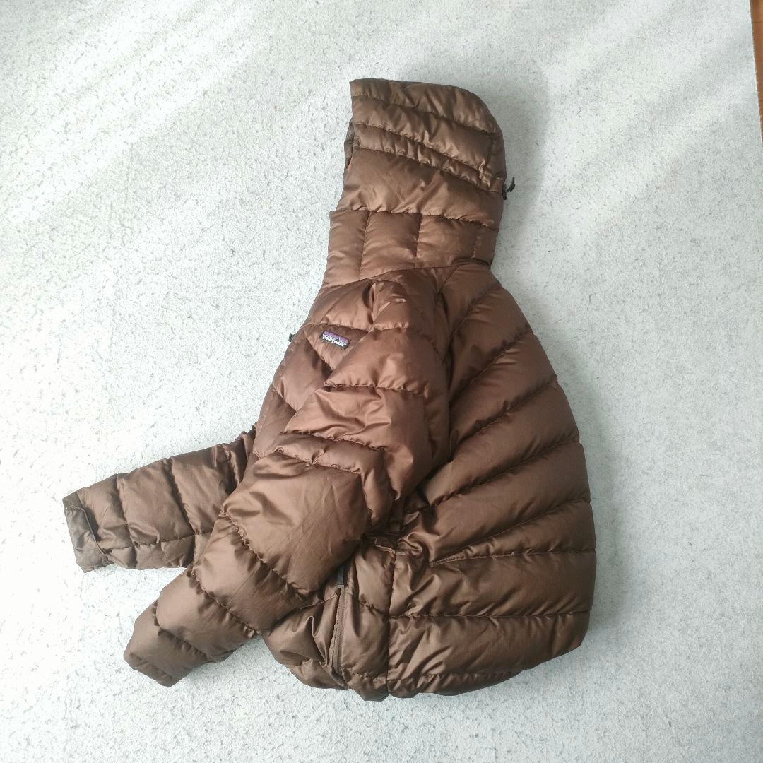 Patagonia ダウンジャケット ブラウン メンズS フーデッド パイプ