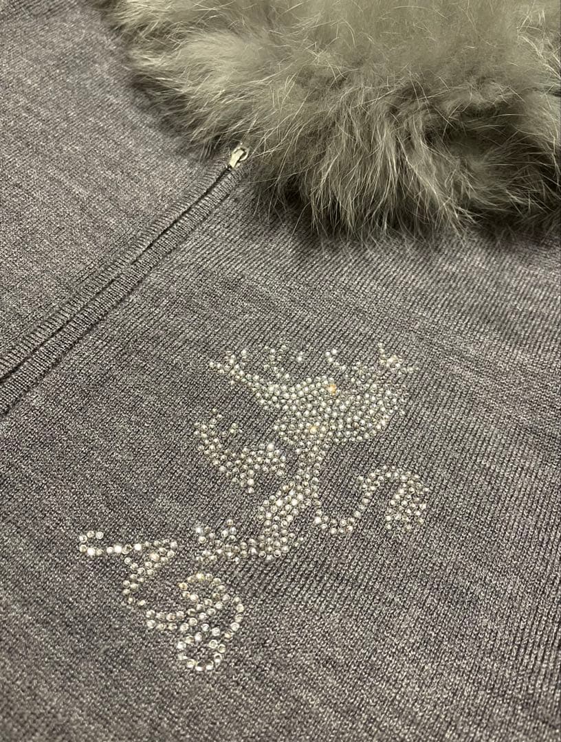 オースチンリード フォックスファーフード付きニットジャンパー