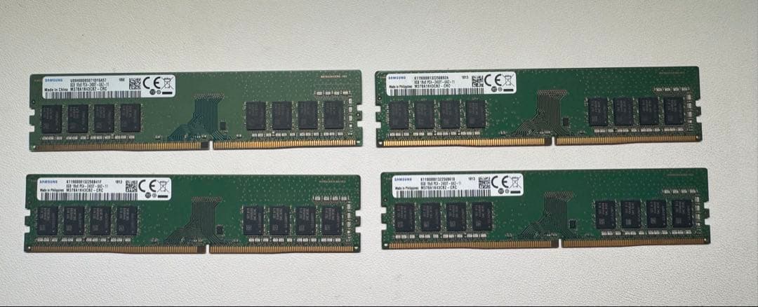 DDR4 2400MHz 8GBメモリ4枚セット