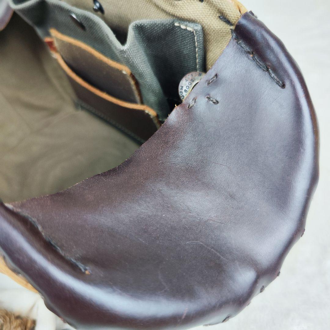 エバゴス カゴバッグ 扇型 レザー ラビットファー 鏡